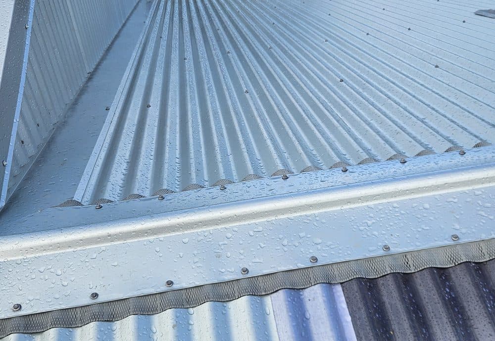 Guttering and spouting along a roofline