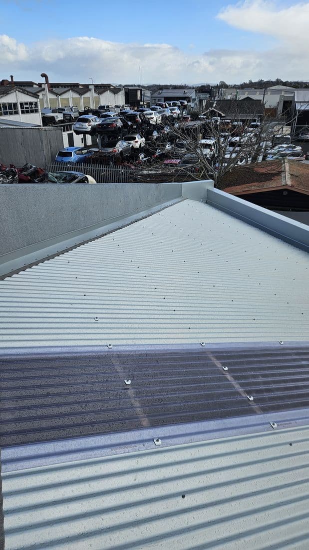Roof edge and new spouting